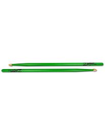 Zildjian Drumstick Hickory Wood Tip 5A neon grün