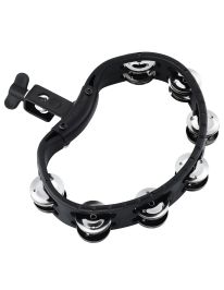 Meinl Percussion HTMT2BK Tambourine Drums Steel Jingles Black Headliner