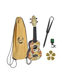 Ortega K2-VP Keiki Ukulele Set Voodoo Puppet 