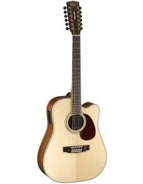 Cort MR710F12 Dreadnought 12-Saiter Westerngitarre mit Elektronik Natur Satin