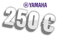 Yamaha-Logo und der Text: 250 € geschenkt!