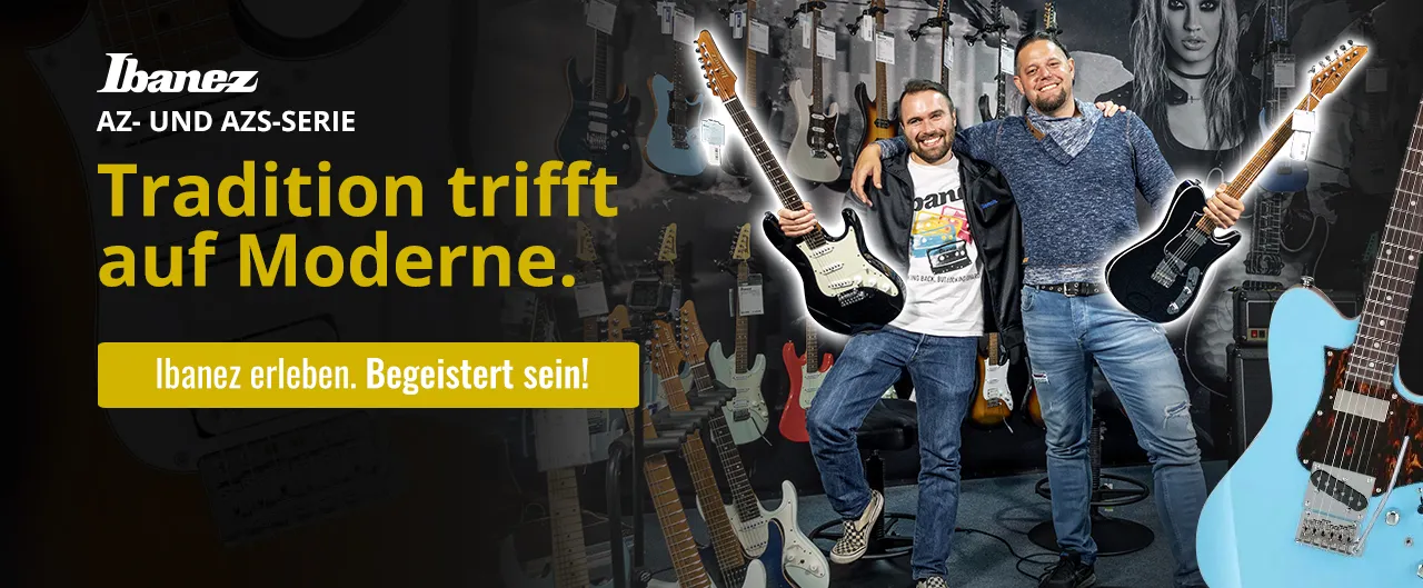 Ibanez AZ- und AZS-Serie. Tradition trifft auf Moderne. Ibanez erleben. Begeistert sein!