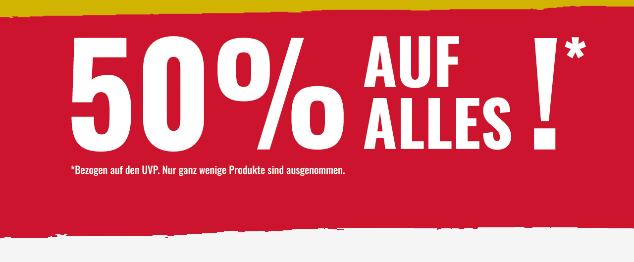 Closing Sale. 50 Prozent auf fast Alles.
