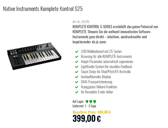 Aktion Native Instruments Komplete Kontrol 95795